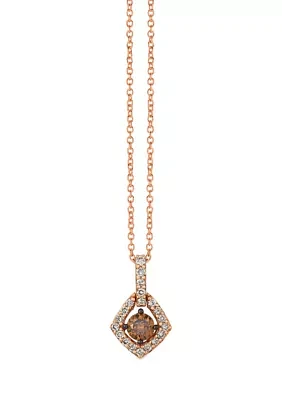 1/3 ct. t.w. Chocolate Diamonds®, 1/4 ct. t.w. Nude Diamonds™ Pendant Necklace in 14K Strawberry Gold®