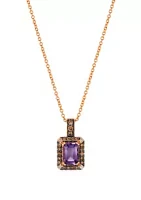 Le Vian® 1/5 ct. t.w. Diamond and 3/4 ct. t.w. Amethyst Necklace in 14k Rose Gold