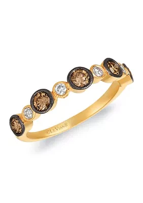 5/8 ct. t.w. Chocolate Diamond and 1/8 ct. t.w. Vanilla Diamond Ring in 14K Yellow Gold 