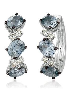 1/6 ct. t.w. Diamond and 2.1 ct. t.w. Gray Spinel Earrings in 14K White Gold