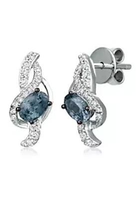 Le Vian® 1/4 ct. t.w. Diamond and 1 ct. t.w. Gray Spinel Earrings in 14K White Gold
