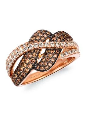 Ring featuring 7/8 ct. t.w. Chocolate Diamonds®, 1/2 ct. t.w. Nude Diamonds™ in 14K Strawberry Gold®