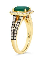  Ring featuring 1.2 ct. t.w. Costa Smeralda Emeralds™, 1/2 ct. t.w. Chocolate Diamonds®, 1/3 ct. t.w. Nude Diamonds™ set in 14K Honey Gold™