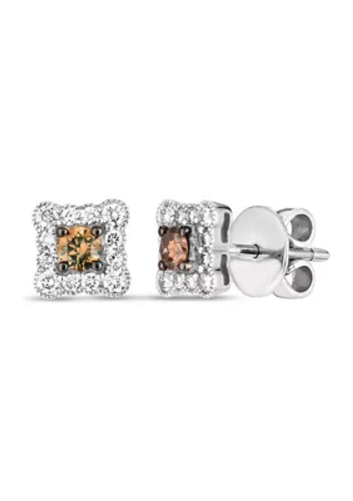 1/2 ct. t.w. Diamond Square Stud Earrings in 14K White Gold 