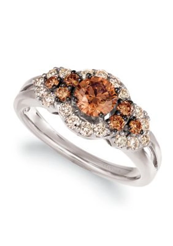 5/8 ct. t.w. Chocolate Diamonds®, 3/8 ct. t.w. Nude Diamonds™ Ring set in 14K Vanilla Gold®