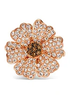  Flower Ring featuring 1.33 ct. t.w. Nude Diamonds™, 1/6 ct. t.w. Chocolate Diamonds® in 14K Strawberry Gold®