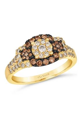 1/2 ct. t.w. Nude Diamonds™, 1/4 ct. t.w. Chocolate Diamonds® Ring in 14K Honey Gold™