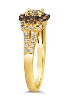 1/2 ct. t.w. Nude Diamonds™, 1/4 ct. t.w. Chocolate Diamonds® Ring in 14K Honey Gold™