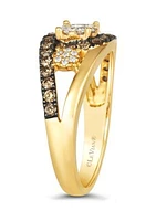 Chocolatier® Ring featuring 1/5 ct. t.w. Vanilla Diamonds®, 3/8 ct. t.w. Chocolate Diamonds® set in 14K Honey Gold™