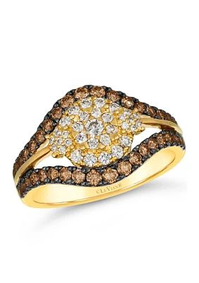 1/3 ct. t.w. Nude Diamonds™, 5/8 ct. t.w. Chocolate Diamonds® Ring in 14K Honey Gold™