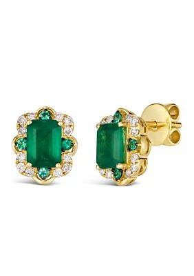 1.37 ct. t.w. New Emeralds, 1/8 ct. t.w. Costa Smeralda Emeralds™, 1/4 ct. t.w. Nude Diamonds™ Earrings in 14K Honey Gold™