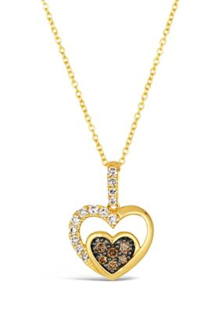 1/3 ct. t.w. Diamond Heart Pendant Necklace in 14K Yellow Gold 