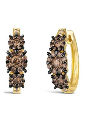 1.13 ct. t.w. Chocolate Diamonds®, 1/10 ct. t.w. Nude Diamonds™ Earrings in 14K Honey Gold™