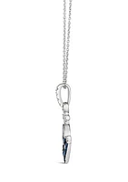 1/5 ct. t.w. Blueberry Sapphire™, 1/8 ct. t.w. Nude Diamonds™ Anchor Pendant Necklace in 14K Vanilla Gold®