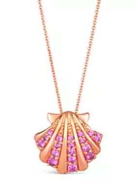 Le Vian® 1/2 ct. t.w. Bubble Gum Pink Sapphire™ Shell Pendant Necklace in 14K Strawberry Gold®