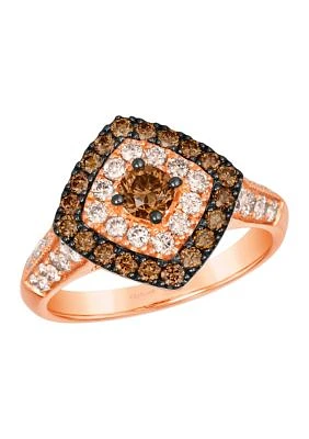 5/8 ct. t.w. Chocolate Diamonds®, 3/4 ct. t.w. Nude Diamonds™ Ring in 14K Strawberry Gold®