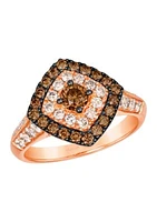 5/8 ct. t.w. Chocolate Diamonds®, 3/4 ct. t.w. Nude Diamonds™ Ring in 14K Strawberry Gold®