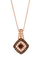 3/4 ct. t.w. Chocolate Diamonds®, 3/8 ct. t.w. Nude Diamonds™ Pendant Necklace in 14K Strawberry Gold®