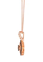 3/4 ct. t.w. Chocolate Diamonds®, 3/8 ct. t.w. Nude Diamonds™ Pendant Necklace in 14K Strawberry Gold®