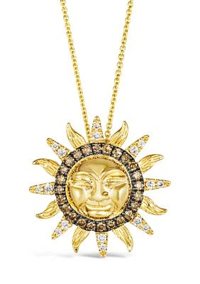  Sun Pendant Necklace featuring 1/3 ct. t.w. Chocolate Diamonds®, 1/6 ct. t.w. Nude Diamonds™ set in 14K Honey Gold™