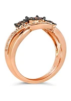  Ring featuring 1/5 ct. t.w. Chocolate Diamonds®, 1/4 ct. t.w. Nude Diamonds™ set in 14K Strawberry Gold®