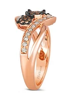  Ring featuring 1/5 ct. t.w. Chocolate Diamonds®, 1/4 ct. t.w. Nude Diamonds™ set in 14K Strawberry Gold®