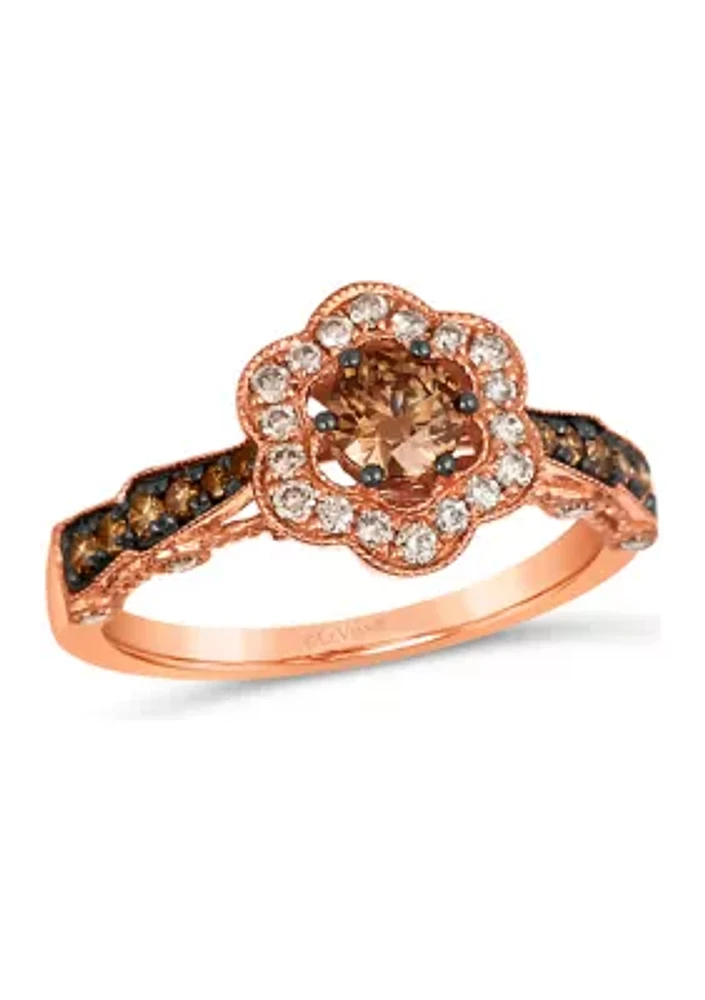 5/8 ct. t.w. and 1/3 ct. t.w. Nude Diamonds™ Ring in 14K Strawberry Gold®