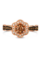 5/8 ct. t.w. and 1/3 ct. t.w. Nude Diamonds™ Ring in 14K Strawberry Gold®