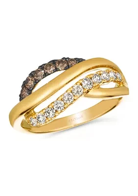  Ring featuring 1/5 ct. t.w. Chocolate Diamonds®, 1/3 ct. t.w. Nude Diamonds™ set in 14K Honey Gold™