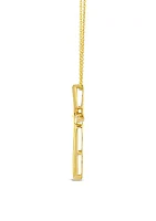 1/8 ct. t.w. Vanilla Diamonds® Cross Pendant Necklace in 14K Honey Gold™