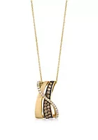 Le Vian® 1/3. ct. t.w. Chocolate Diamonds® and 1/8 ct. t.w. Vanilla Diamonds® Pendant Necklace in 14k Honey Gold®