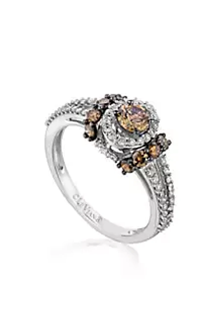 Le Vian® Vanilla Diamonds® and Chocolate Diamonds® Ring in 14K Vanilla Gold