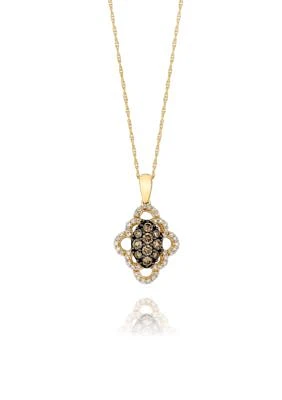 Chocolatier® Pendant with Chocolate Diamonds® and Vanilla Diamonds® in 14K Honey Gold