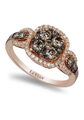 3/4 ct. t.w. Chocolate Diamonds®, 1/4 ct. t.w. Vanilla Diamonds® Ring in 14K Strawberry Gold®