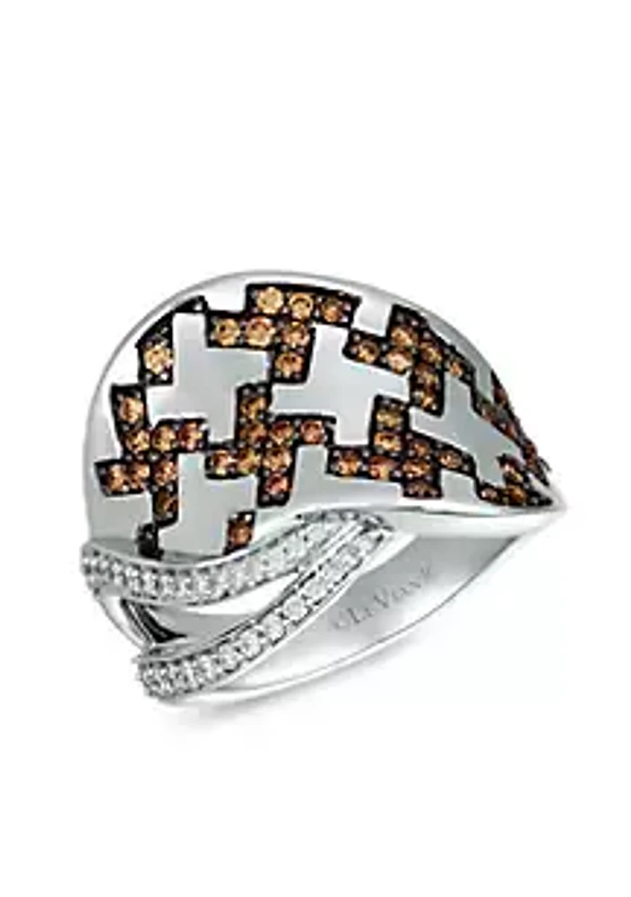 Le Vian® Chocolatier Vanilla Diamonds and Chocolate Diamonds Ring in 14K Vanilla Gold