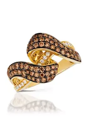 Le Vian® 1/ ct. t.w. Chocolate Diamond® and 1/6 ct. t.w. Vanilla Diamond® Ring in 14K Honey Gold