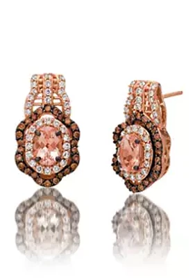 Le Vian®  1.1 ct. t.w. Diamond and Morganite Earrings in 14K Rose Gold