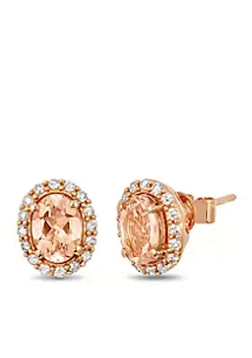 Le Vian® Le Vian® Peach Morganite and Vanilla Diamonds® Earrings in 14k Strawberry Gold®