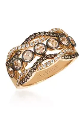 Le Vian® / ct. t.w. Diamond and Morganite Ring in 14K Rose Gold