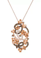 7/8 ct. t.w. Chocolate Diamonds®, 1/4 ct. t.w. Vanilla Diamonds® Pendant Necklace in 14K Strawberry Gold®