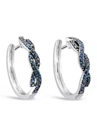 Le Vian® 1 ct. t.w. Sapphire Hoops in 14K White Gold