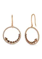 Le Vian® 1.2 ct. t.w. Diamond Open Circle Drop Earrings in 14K Rose Gold