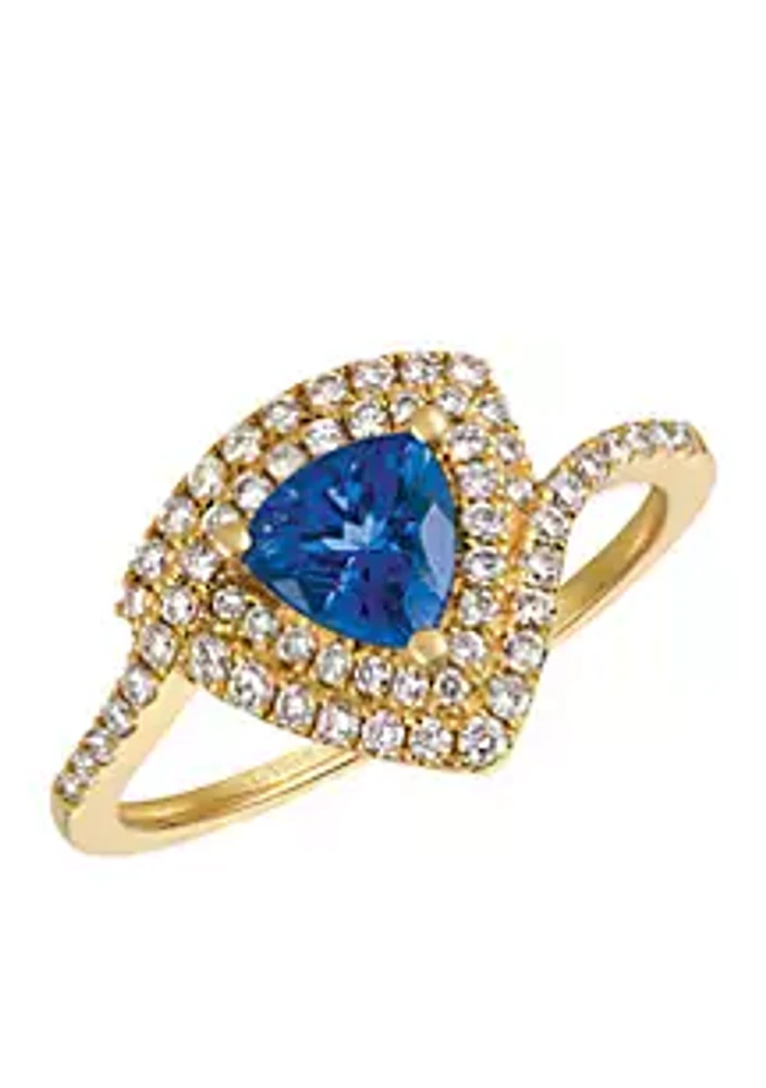 Le Vian®  Blueberry Tanzanite and Vanilla Diamonds Ring in 14k Honey Gold