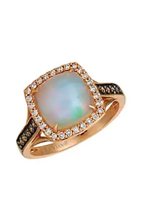 Le Vian® Neopolitan Opal and Chocolate & Vanilla Diamonds Ring in 14k Strawberry Gold