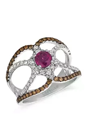 Le Vian® 3/4 ct. t.w. Diamonds and 1/2 ct. t.w. Ruby Ring in 14K White Gold