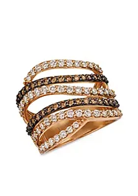 Le Vian® Strawberry & Nude Nude Diamonds and Chocolate Diamonds Ring in 14k Strawberry Gold