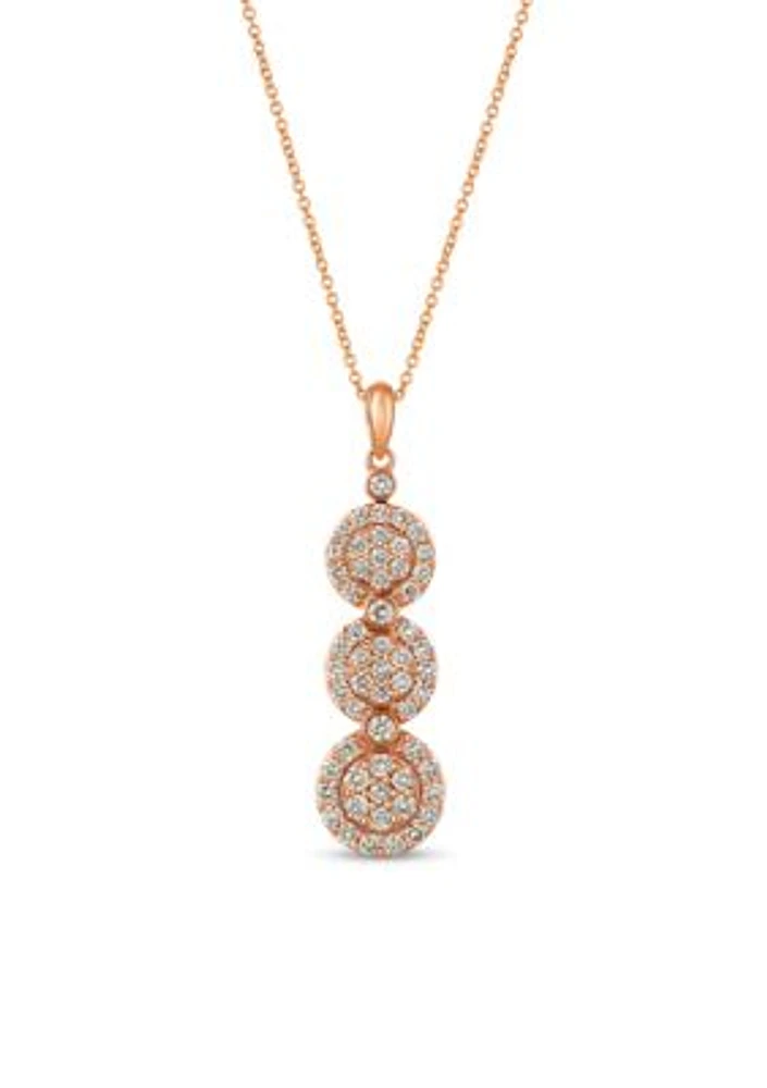 Creme Brulee® 1.27 ct. t.w. Nude Diamonds™ Pendant Necklace in 14K Strawberry Gold®