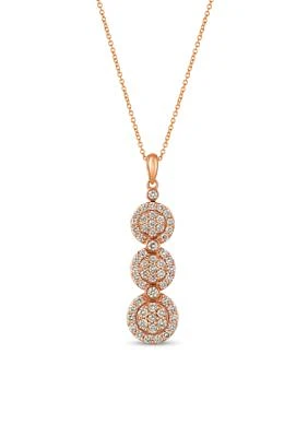 Creme Brulee® 1.27 ct. t.w. Nude Diamonds™ Pendant Necklace in 14K Strawberry Gold®