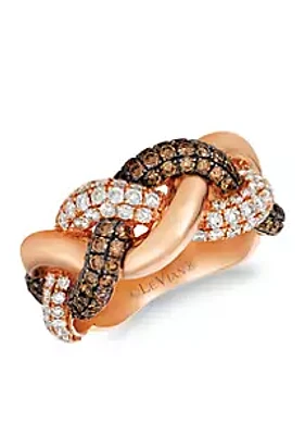 Le Vian® Creme Brulee® 1/2 ct. t.w. Nude Diamonds™, 1/2 ct. t.w. Chocolate Diamonds® Ring in 14K Strawberry Gold®
