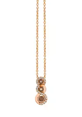 Le Vian® 1/10 ct. t.w. Diamond and 1/4 ct. t.w. Smoky Quartz Pendant Necklace in 14K Strawberry Gold®